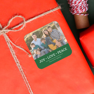 Sticker Carré Green Minimalist Jove Love Peace Holiday Photo