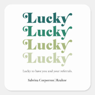 Sticker Carré Green Ombre Lucky St. Patrick's Day Marketing