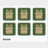 Sticker Carré Green Plaid Christmas Festive Pattern -  (Feuille)