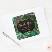 Sticker Carré Green Safari Agate Anniversaire Merci (Enveloppe)
