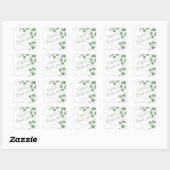 Sticker Carré Greenery Eucalyptus Leaves Wedding Thank You (Feuille)