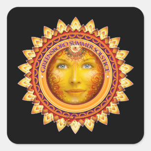 Sticker Carré Greensboro Summer Solstice Festival 2014 Souvenir