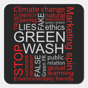 Sticker Carré Greenwash Fake Lies Deception