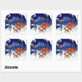 Sticker Carré Greeting from the North Moose Village (Feuille)