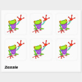 Sticker Carré Grenouille à poison (Feuille)