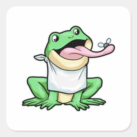 Sticker Carré Grenouille au coléoptère (Devant)