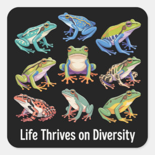 Sticker Carré Grenouille Autisme Neurodiversité est Nécessaire S