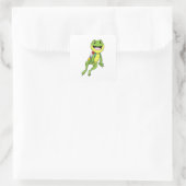 Sticker Carré Grenouille avec Jetpack (Sac)