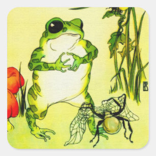 Sticker Carré Grenouille de tache de rousseur