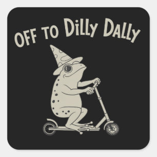 Sticker Carré Grenouille Dilly Dallying Née Pour Dilly Dally Sil