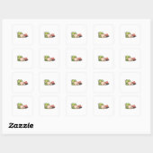 Sticker Carré Grenouille drôle ignorant le téléphone Introverti (Feuille)