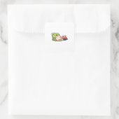 Sticker Carré Grenouille drôle ignorant le téléphone Introverti (Sac)