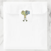 Sticker Carré Grenouille en photographe avec caméra (Sac)