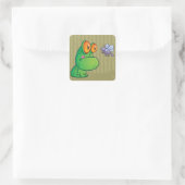 Sticker Carré Grenouille et libellule (Sac)