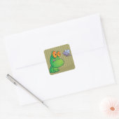 Sticker Carré Grenouille et libellule (Enveloppe)
