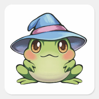 Sticker Carré Grenouille magique dans un casquette