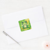 Sticker Carré Grenouille mignonne verte (Enveloppe)