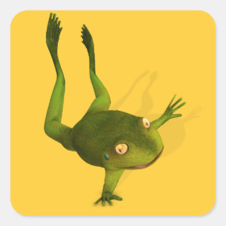 Sticker Carré Grenouille sportive