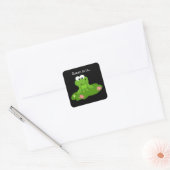 Sticker Carré Grenouille verte Googly (Enveloppe)