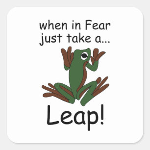 Sticker Carré Grenouille volante faisant un saut quand dans la p