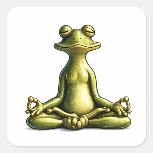 Sticker Carré Grenouille Zen (Devant)