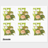 Sticker Carré Grenouilles à cornes (Feuille)