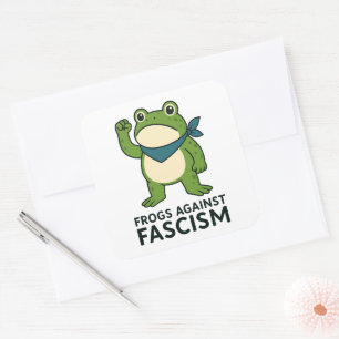 Sticker Carré Grenouilles Contre le Fascisme Manifestation de Gr