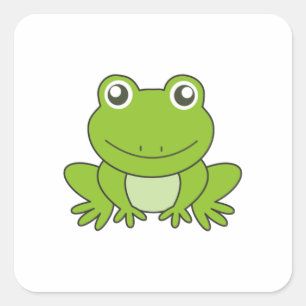Sticker Carré Grenouilles De Grenouille Amies Animales Drôle Pou