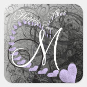 Sticker Carré Grey & Lavender Heureux Jamais Après Les Phoques M (Devant)