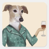 Sticker Carré Greyhound Wine Snob (Devant)