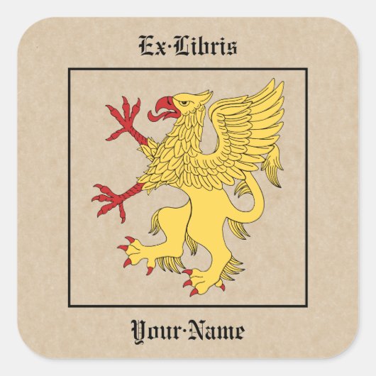 Sticker Carré Griffin Rampant Ou Plaque (Devant)