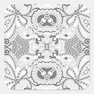 Sticker Carré Griffonnage de carré de fleur