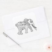 Sticker Carré Griffonnage d'éléphant (Enveloppe)