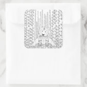 Sticker Carré Griffonnage en bambou de panda (Sac)