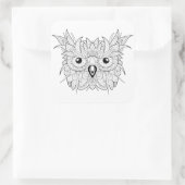 Sticker Carré Griffonnage mignon de portrait de hibou (Sac)