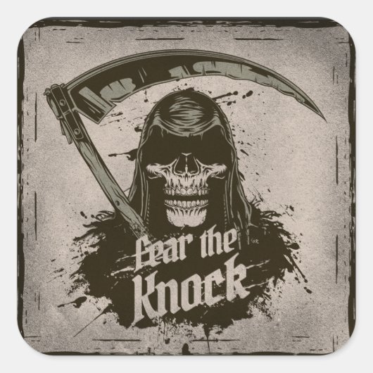 Sticker Carré Grim Reaper Craindre le coup (Devant)