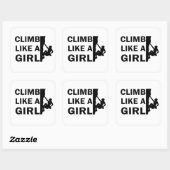 Sticker Carré Grimper comme une femme escalade rock (Feuille)