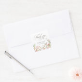 Sticker Carré Gris Calligraphique Script Merci Mariage de coeur (Enveloppe)