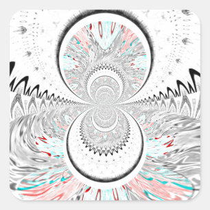 Sticker Carré Gris Kaleidoscope Art