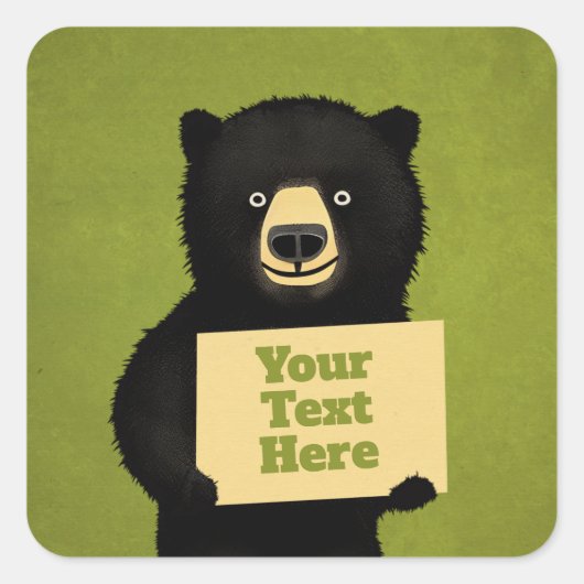 Sticker Carré grizzly (Devant)