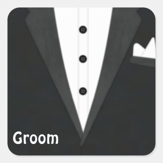 Sticker Carré Groom Tux (Devant)