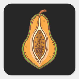 Sticker Carré Gros Costume Papaya Cute Easy Halloween Cosplay