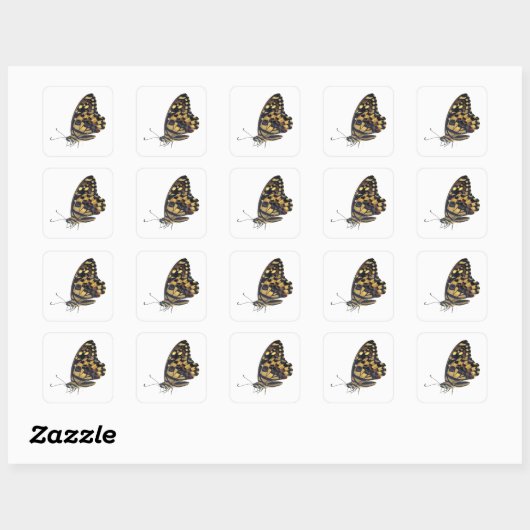 Sticker Carré Gros papillon, (Feuille)