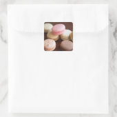 Sticker Carré Gros plan des Macarons (Sac)