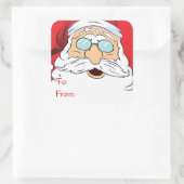 Sticker Carré Gros plan du Père Noël (Sac)