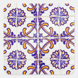 Sticker Carré Gros plan motif de carreaux, Portugal