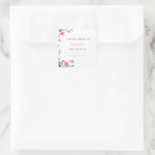 Sticker Carré Grossesse des fleurs roses du jardin (Sac)