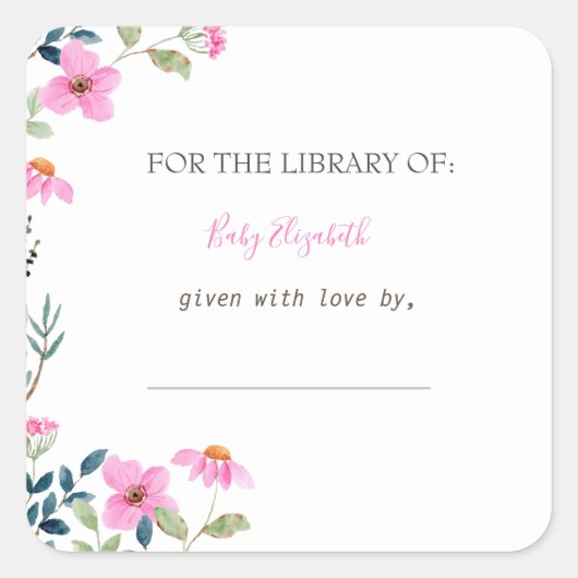 Sticker Carré Grossesse des fleurs roses du jardin (Devant)