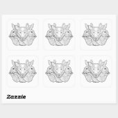 Sticker Carré Group Animal Doodle (Feuille)