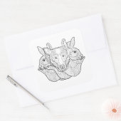 Sticker Carré Group Animal Doodle (Enveloppe)